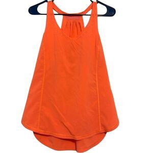 Lululemon In A Flash Singlet Tank Top Womens Medium Active Gym Racerback Orange